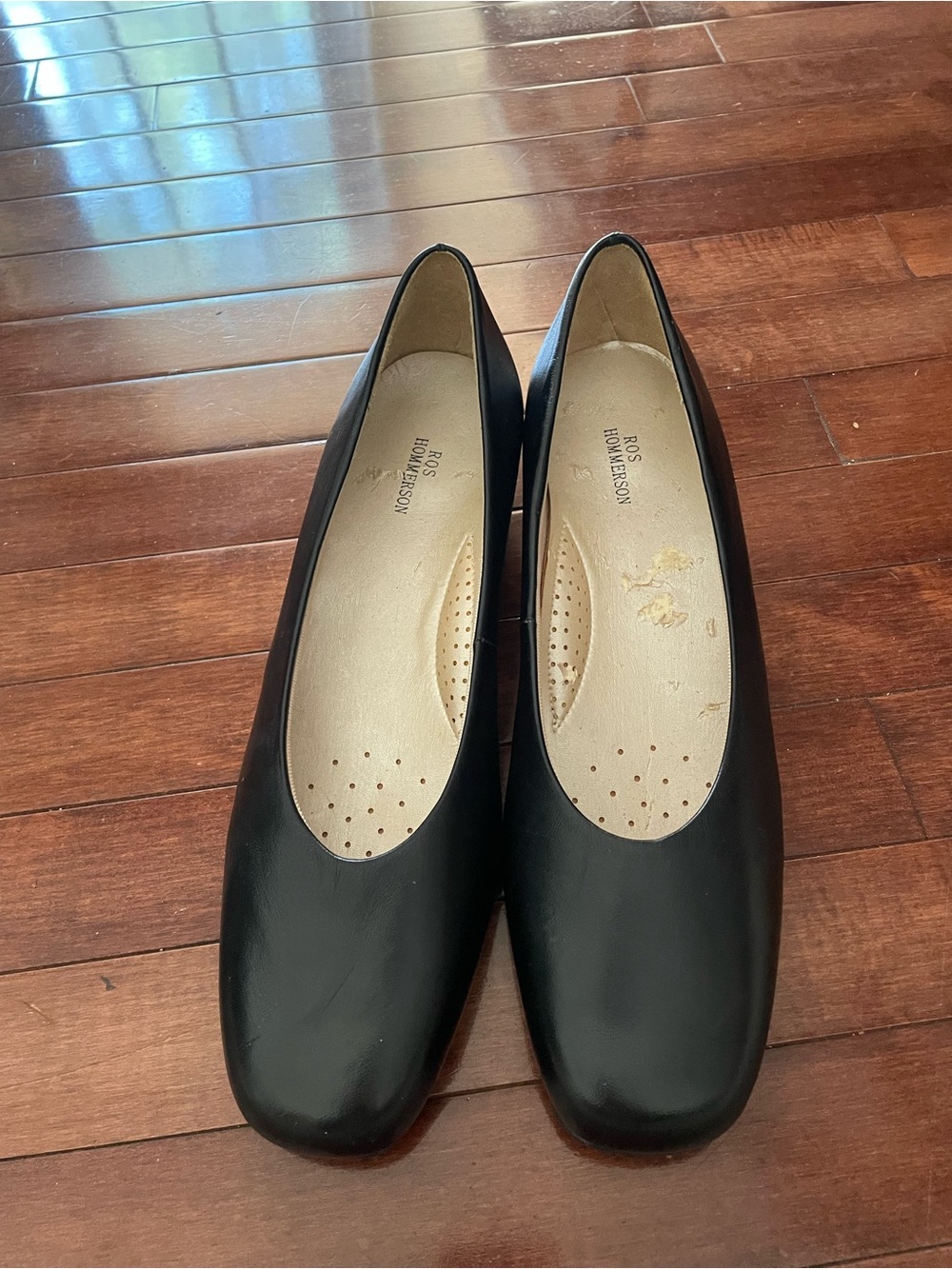 Ross Homersom Leather Square Toe Low Heel Pumps - 12M